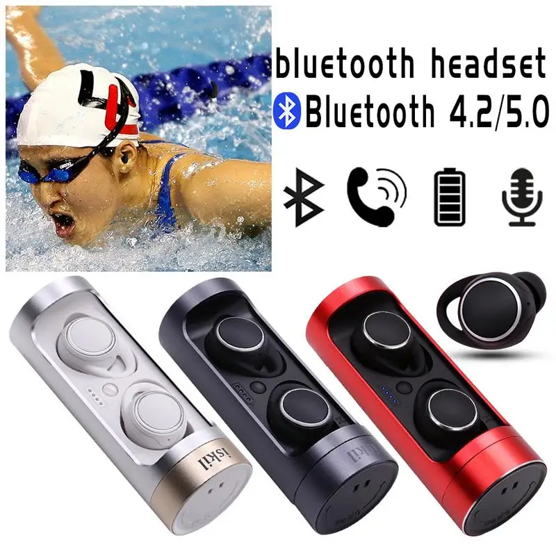 

TWS Bluetooth 5.0/4.2 Earphone With Charging Bay Dual Ear Wireless Bluetooth Headset Sport 2018 Hot Style