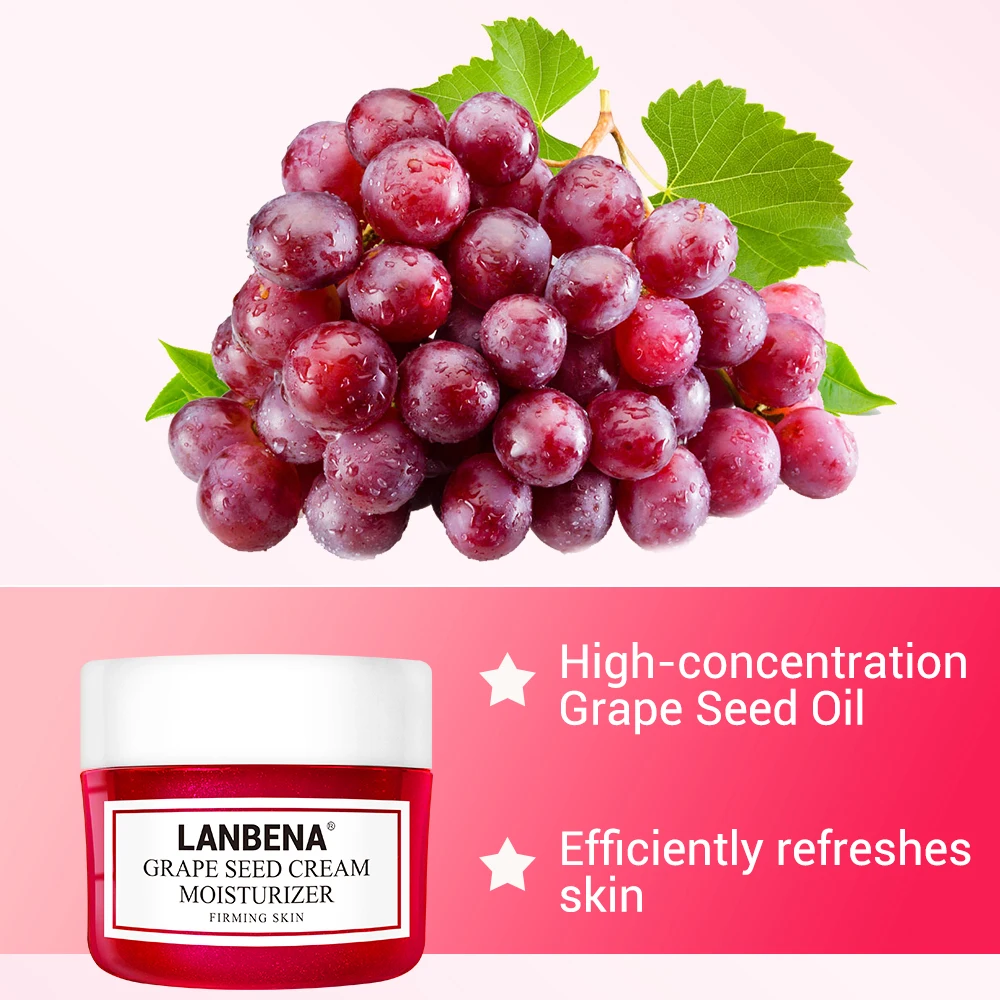 Lanbena Grape Seed Facial Cream Lifting Firming Deeply Repairing Nourishing Protecting Revitalizing Tighten Skin Face Care 40g