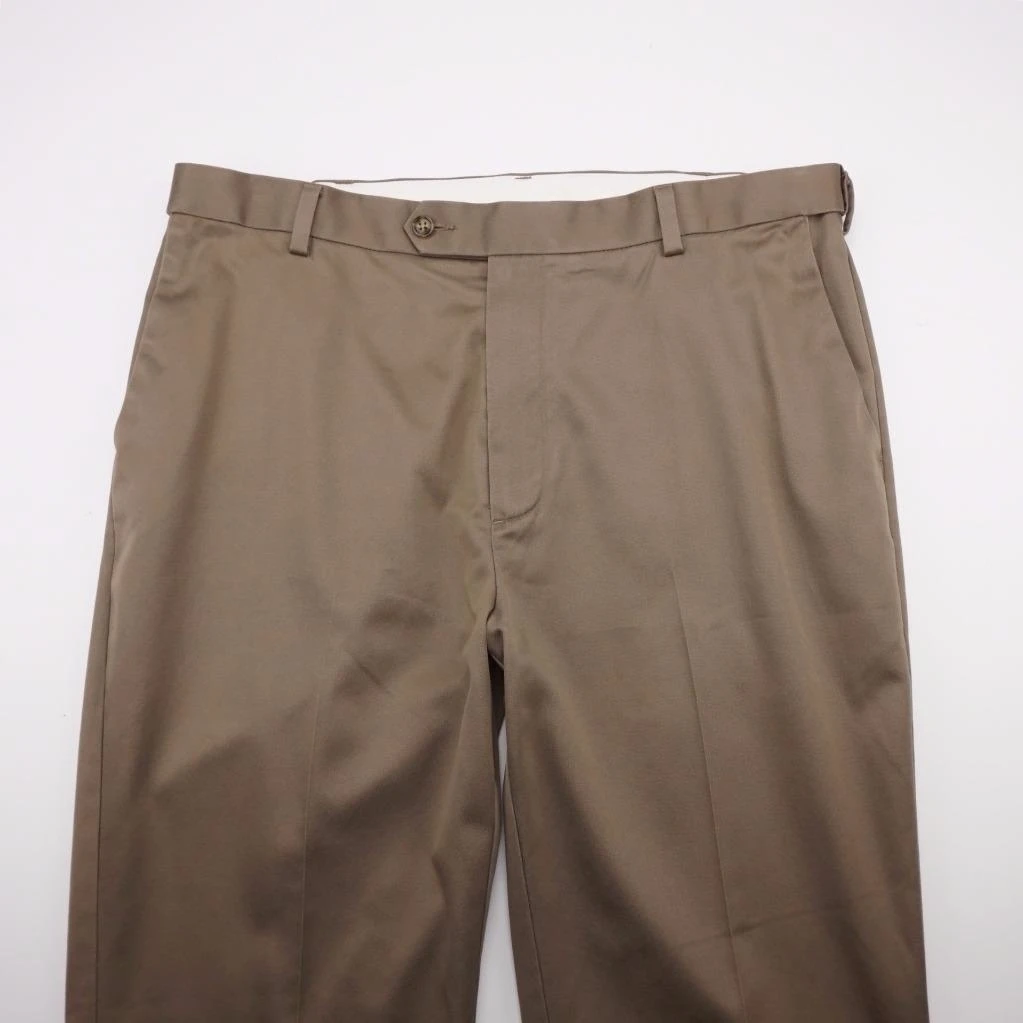 ROUNDTREE & YORKE Flat Front Casual Chino Pants Brown Mens 38x30