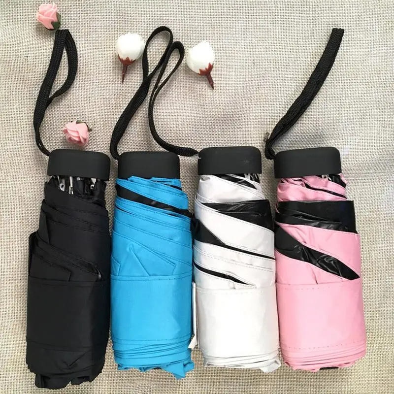 

Ultra-light Portable Mini Folding Sunny Umbrella Vinyl Woman Sunscreen Sunny Umbrella Novel Cute Pocket Sunny Umbrella