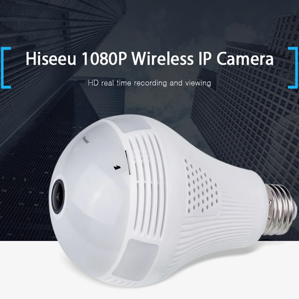 

Hiseeu HSY - P11 Light Bulb IP Camera 960P 1.3MP Wireless Fisheye Panoramic Monitoring House Security 360 Degree Panoramic VR