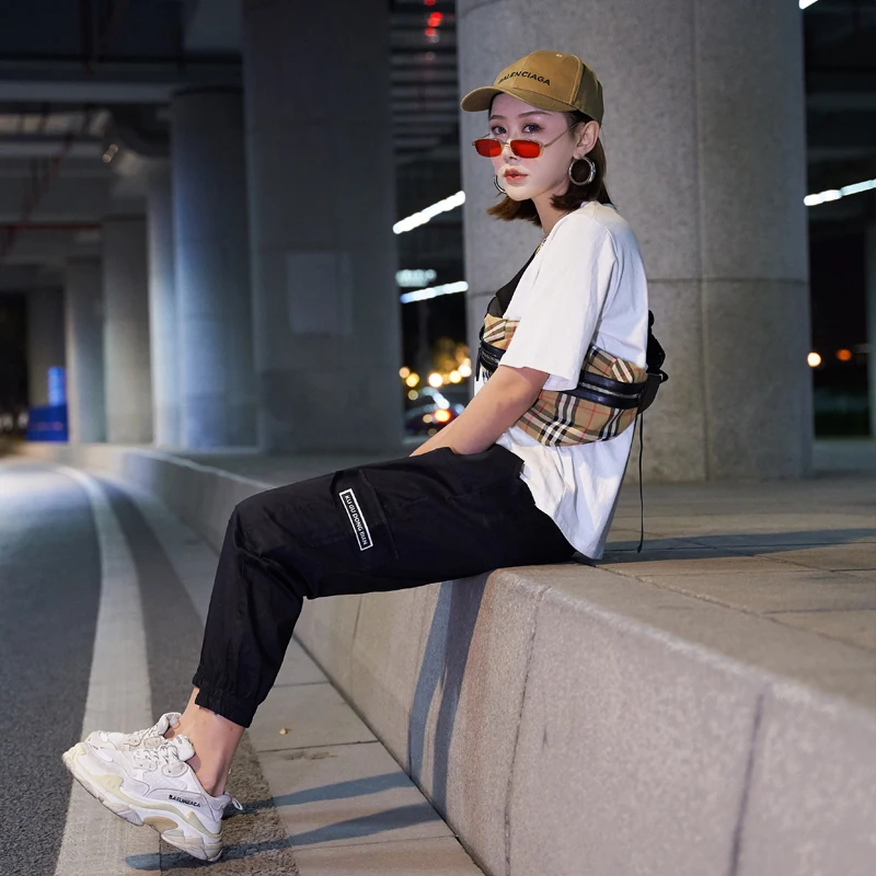 High waist pants camouflage loose joggers women army harem camo pants streetwear punk black cargo pants women capris trousers High waist pants camouflage loose joggers women army harem camo pants streetwear punk black cargo pants women capris trousers