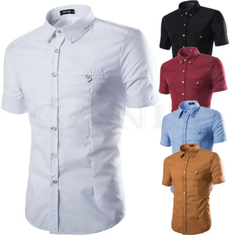 

2019 Brand New Style Trendy Business Luxury Men's Casual Formal Slim Fit Shirt Tops M -3XL