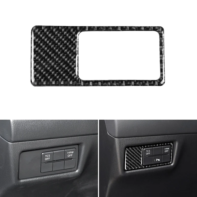 Real Carbon Fiber Gear Box Handbrake Panel Cover Trim for Mazda CX-5 2017-2018