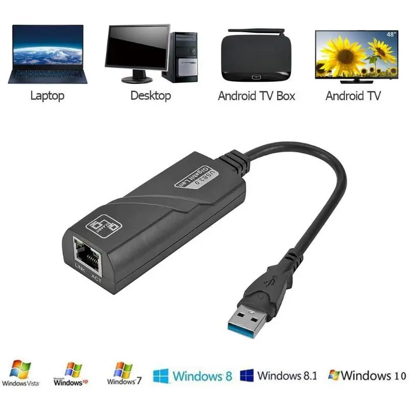 Высокое качество мини USB 3 0 гигабитный Ethernet адаптер к RJ45 Lan сетевая карта для Windows 10