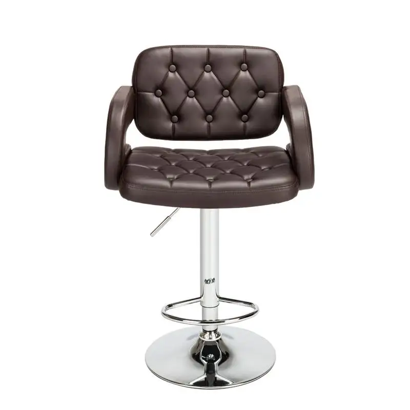 2pcs Adjustable High Type with Disk Armrest Square Backrest Button Design Bar Stools Coffee 2pcs Adjustable High Type with Disk Armrest Square Backrest Button Design Bar Stools Coffee