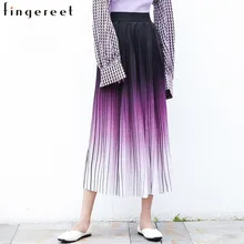 Осень в Корейском стиле, с новым узором, мадам слово юбки средней длины юбка в сеточку, фиолетовый градиент Bouffancy юбки средней длины в длинная юбка