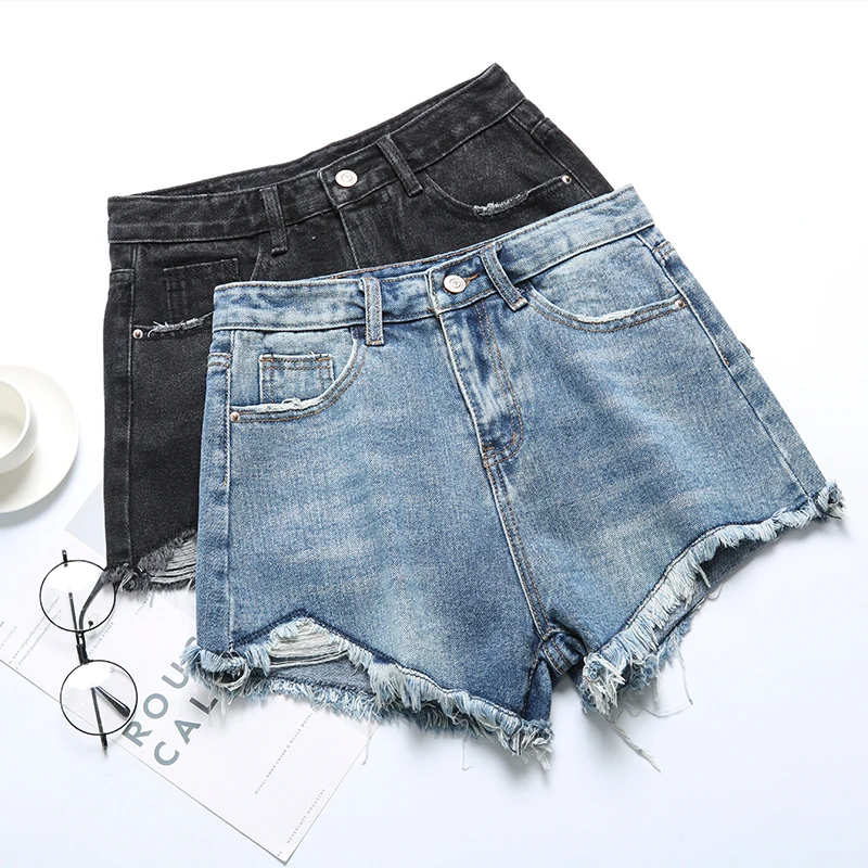 Korean Summer Pocket Denim Shorts For Women Fashion Button Shorts Casual High Waist Shorts Feminino Korean Summer Pocket Denim Shorts For Women Fashion Button Shorts Casual High Waist Shorts Feminino