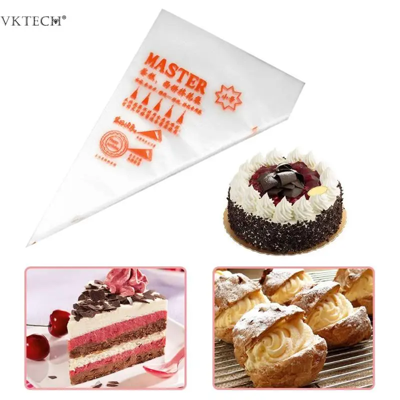 

100Pcs/Lot Disposable Fondant Cake Cream Bags Icing Piping Bag Pastry Tip Bag for Kitchen DIY Decorating Cake Kitchen Bake Tool