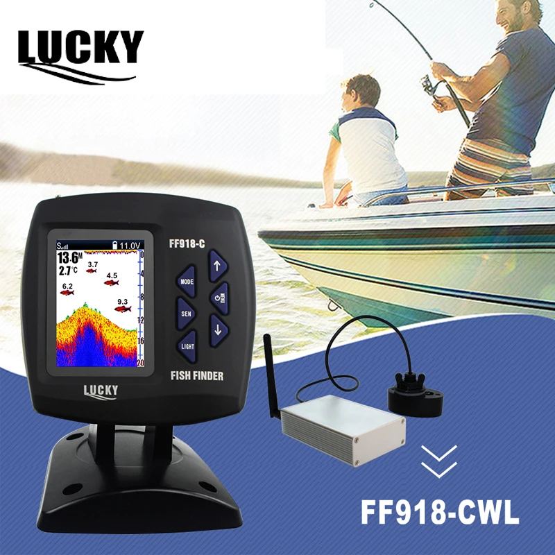 

Lucky Sonar Fish Finder Wireless 3.5 inch MVA TFT LCD 100m Depth Fishing Fishfinder English Russian Menu