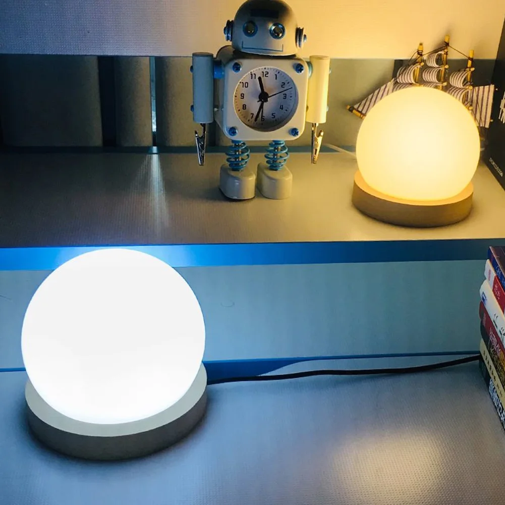 Log Base Anti fall Round LED Bulb Bedside Baby Nursery Small Adjustable