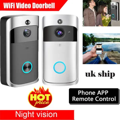 Wifi Camera Video Doorbell Smart Door Bell Two-Way Talk 32GB 1280*720 UK TE99