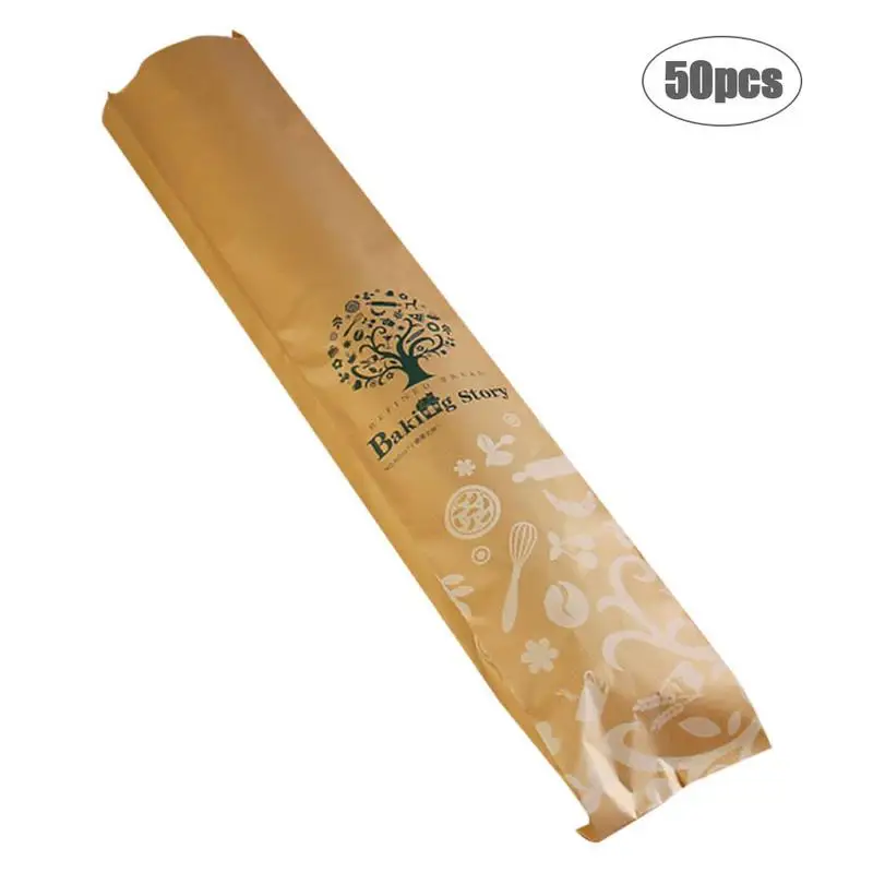 Длинная сумка багет 10*4*59 см бумажный пакет из крафт бумаги с дизайном &quotздоровое