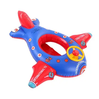 

Children's Swimming Ring Cartoon Large Aircraft Inflatable Thickening With Steering Wheel Boat Float Harmless PVC For Baby Kid
