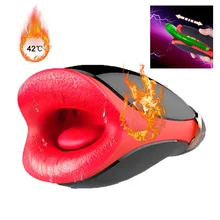 7 Vibrating Heating Male Automatic Masturbator Tongue Mouth Suck Pussy Masturbation Cup Pussy Licking Sex Toys Vibrator For Men
