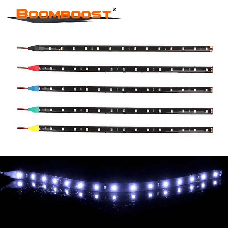 

Tape Ribbon Lamp 1pcs 15SMD Flexible Car LED Daytime Running Light Car Auto LED Strip Waterproof DC 12V 30cm Decorative Light