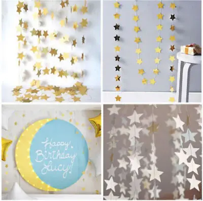 4 м Бумажная гирлянда баннерная звезда капля Baby Shower свадебное украшение для
