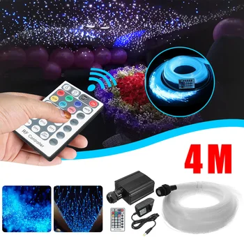

28 Key Wireless RF LED Fiber Optic Twinkle 16W RGBW Engine 4mx0.75mmx250Pc+15x1mm+Crystal Optical Fiber Starry Sky Ceiling Light