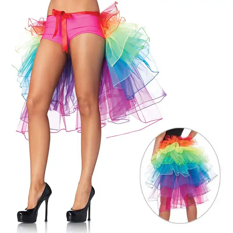 

Women's Layered Rainbow Bustle Skirt Dance Tulle Tutu Skirt for Clubwear Carnival American party Skirts Dance Fairy