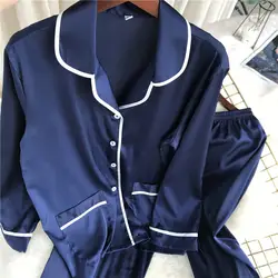 DEEPTOWN для женщин пижамы шелковые Pijama Mujer 2019 высокое качество 2 шт. наборы для ухода за кожей Femme Элегантный Ночная Одежда Домашняя