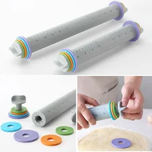 Новая мука Скалка силиконовая скалка для помадки, пирога, печенья регулируемые Кондитерские инструменты формы для выпечки многофункциональный инструмент