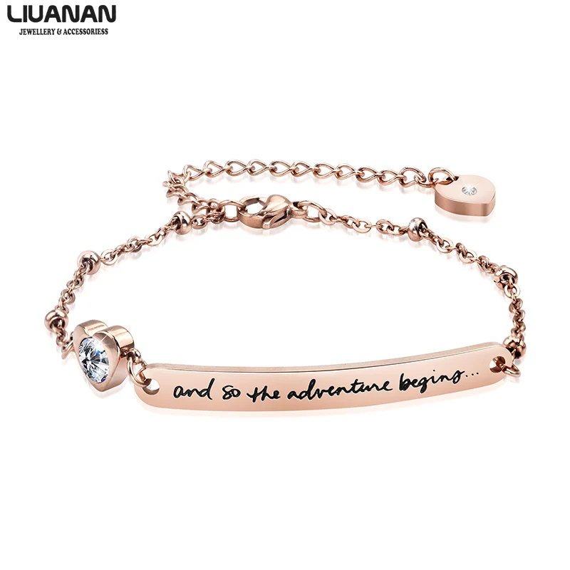 Rose Gold Bracelet Teen Girls ID bracelet Jewelry