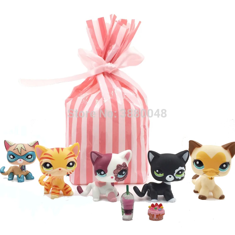 5 Pcs bag Rare font b pet b font shop lps toys littlest short hair cat