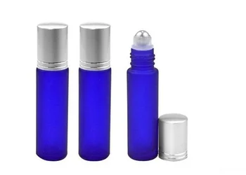 

Blue 10ml Frosted Glass Roll On Essential Oils Perfume Bottles W/ Stainless Steel Roller Ball 500pcs/lot
