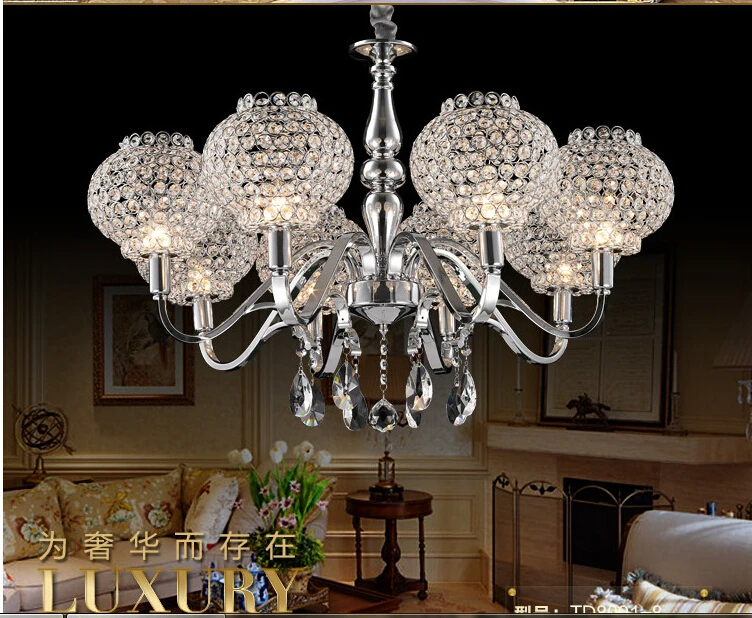 

Luxury K9 Crystal Chandeliers Led Lamp Fashion Living Room Crystal Chandelier E14 Led Lustre Light Chandelier For Ac 90--260v