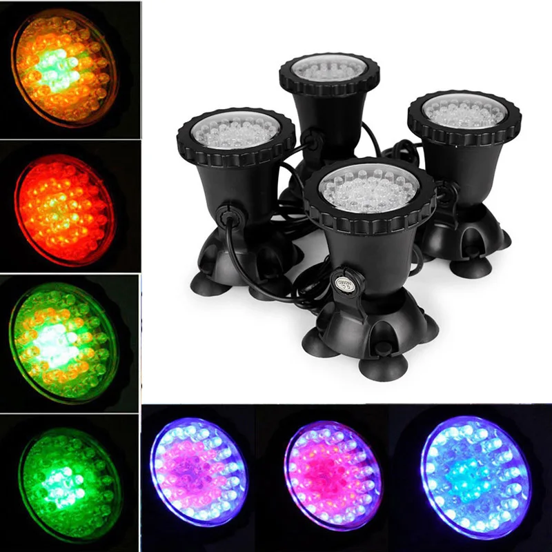 3 Lights RGB LED Underwater Spot Light Aquarium Garden Fountain Pond Pool Lamp