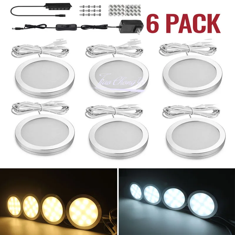 

12V 6LED cabinet light 2W with led power adapter indoor lighting for under kitchen cabinet Home wardrobe Showcase lamp decor