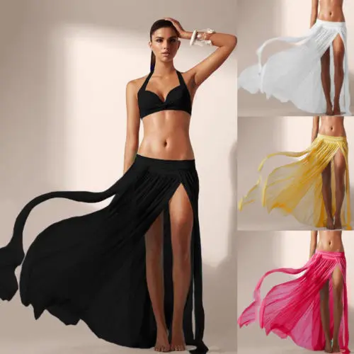 

2019 Women Chiffon Swimwear Bikini Cover Up Beach Maxi Long Wrap Skirt Sarong
