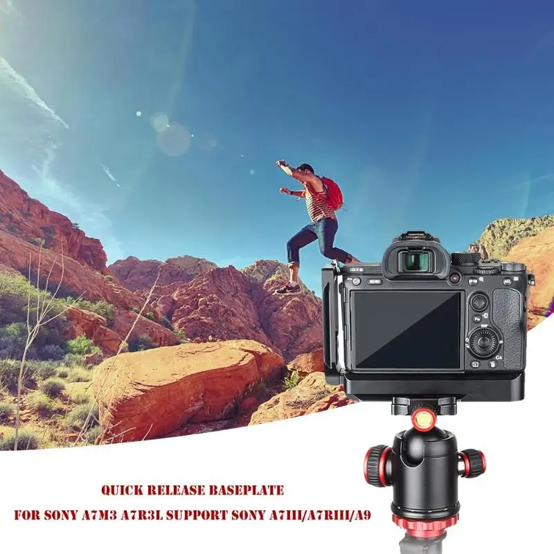 

vanpower Aluminium Alloy Camera Pull-out Type L Plate Quick Release Baseplate Side Plate for Sony A7M3/A7R3/A9/A7III DSLR Camera