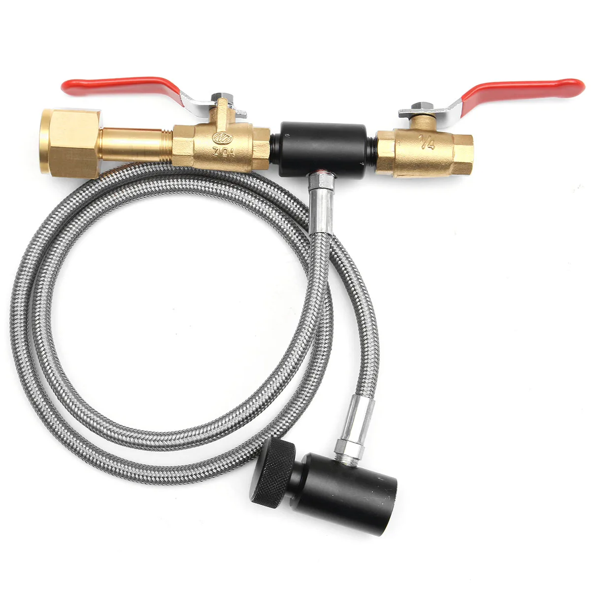 

Paintball Dual Valve Lever 35" Hose CO2 Fill Station Refill Tank w/ Hose