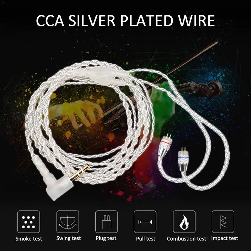 CCA Посеребренная Обновленная линия 100 ядро 4 нити гарнитура HIFI C10 C16 универсальный