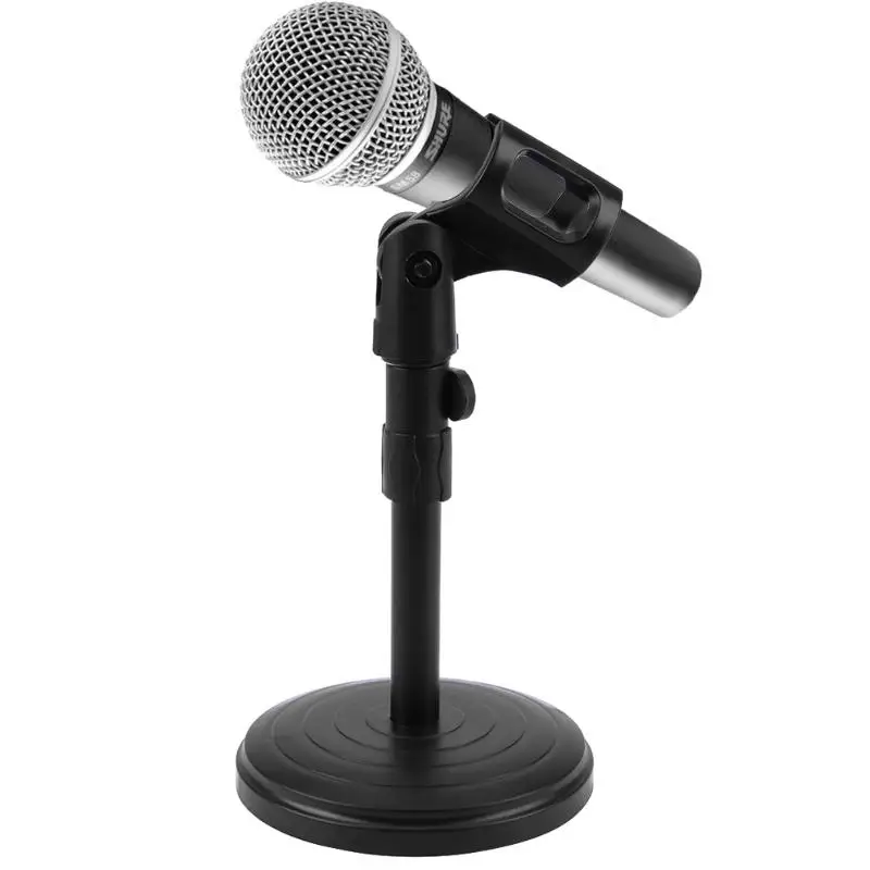 

Foldable Table Microphone Stand Plastic Desk Computer Mic Tripod Stand Angle Adjustable Folding Desktop Microphone Holder