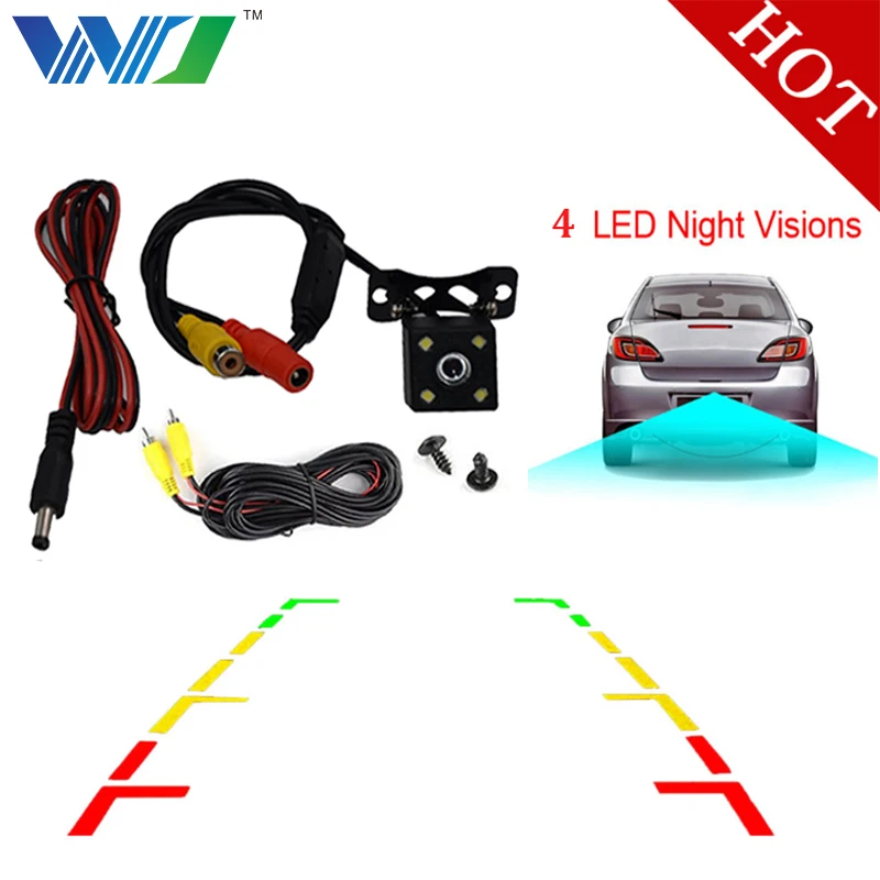 

Car Rear View Camera 4 LED Night Vision Wide Angle HD Color Image Waterproof Universal Backup Parking Reverse Camera Car Styling