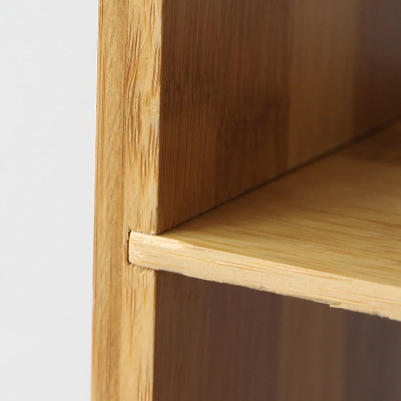 Bamboo Holder Storage Of Things Sundries Cup Rack Three Layer Wooden Shelves Floor DIY Assembly Shelf Decorative Neatening