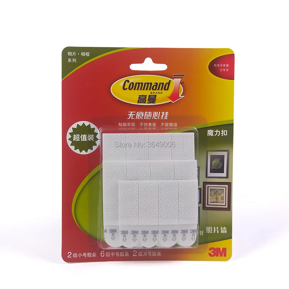Tiras de Adesivo de Parede 20 Pcs 3 m Danos Comando free & Imagem Quadro Pendurado Gancho Comando Value Pack