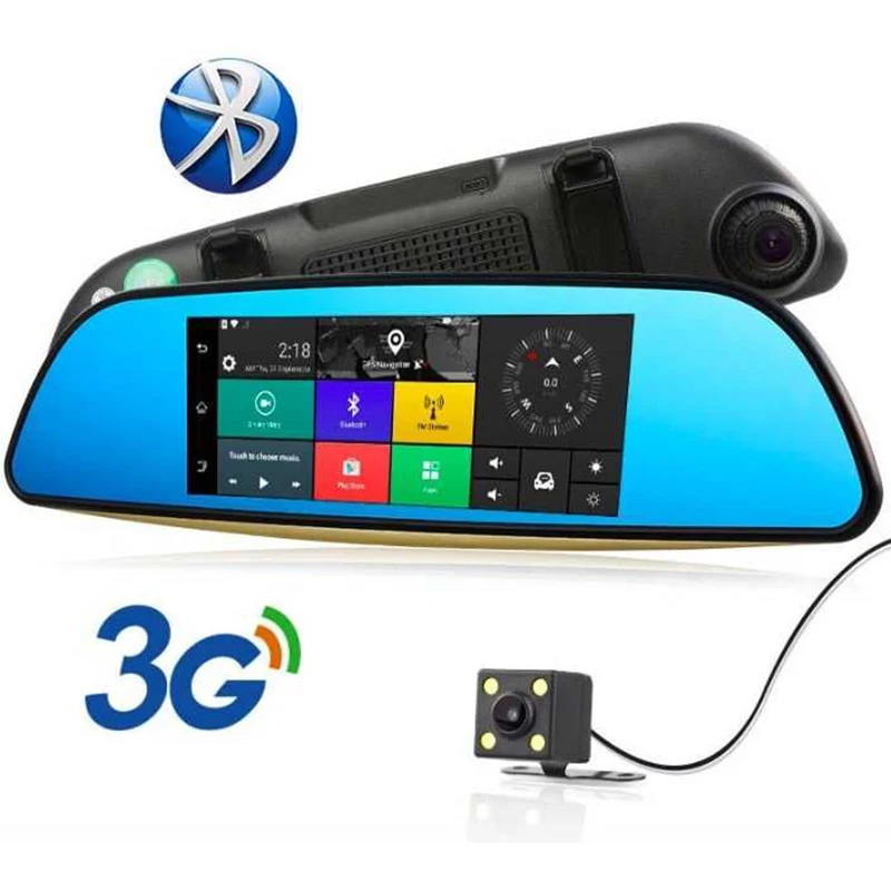 

3G GPS navigation Car DVR 7" 16G Touch screen Car camera Android 5.0 Bluetooth Wifi Rearview Mirror Dash Cam Car Video Recorder