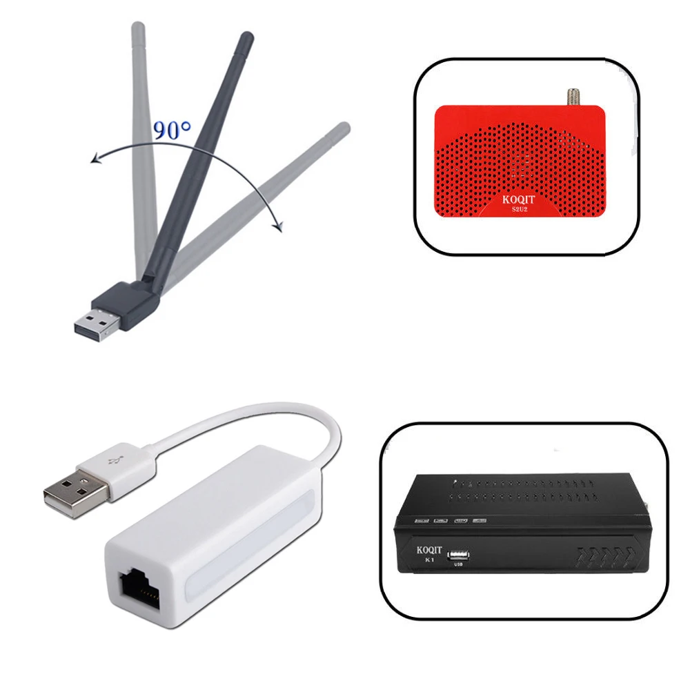 Сетевой адаптер беспроводной WiFi антенна USB RJ45 адаптер MTK7601 88772A Koqit k1 U2 спутниковый ресивер сеть Lan цифровой ТВ-приставка