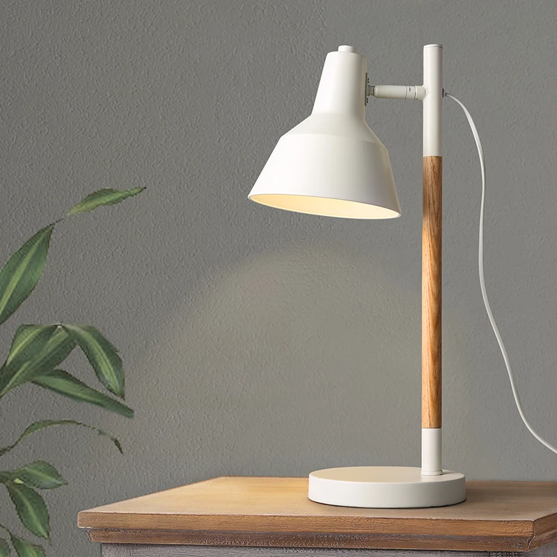 

Modern Wooden Table Lamp E27 Lamp Holder 110-240v Parlor Indoor Study Desktop Bed Light