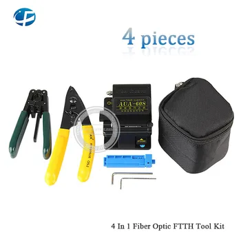 

4 in 1 Fiber optic Tool kits with AUA-60S Cleaver,Stripper CFS-2 and Three Hole Plier For Miller,Fixed length rail tool kits