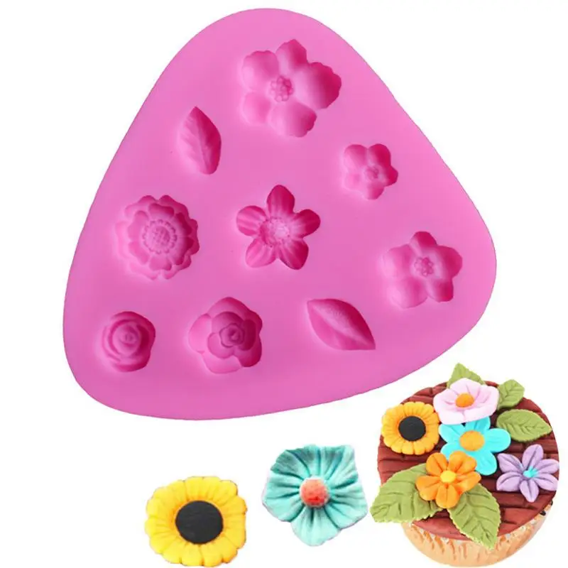 

DIY 3 Little Flower Tree Shape Environmentally Friendly Silicone Mould Fondant Cake Chocolate Decoration Mould
