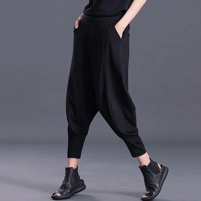 CHICEVER осень зима женские брюки женские эластичные Высокая талия Свободные негабаритных черные брюки Повседневная модная одежда новая
