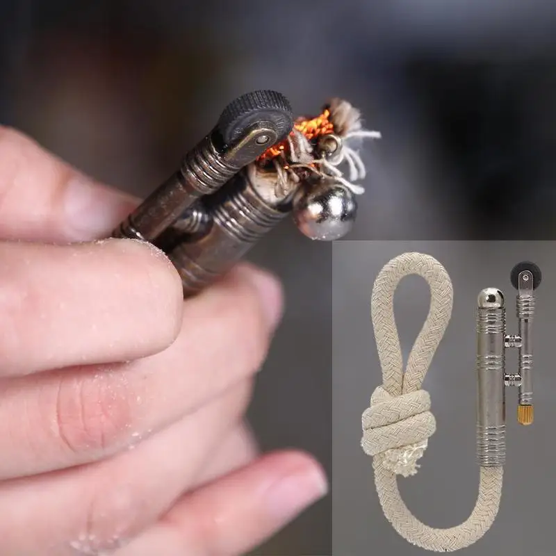 

Metal Outdoor Camping Vintage Retro Rattlesnake Old Bullet Flame Velvet Lighter Rattlesnake Rope Trench Bullet Flame