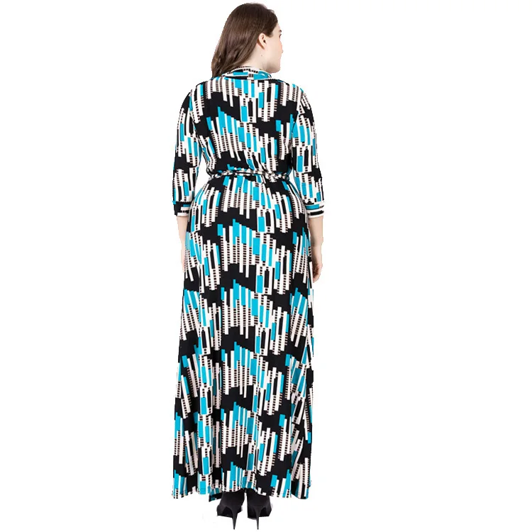 Женское длинное платье макси с геометрическим принтом размеры XL XXL XXXL 4XL 5XL