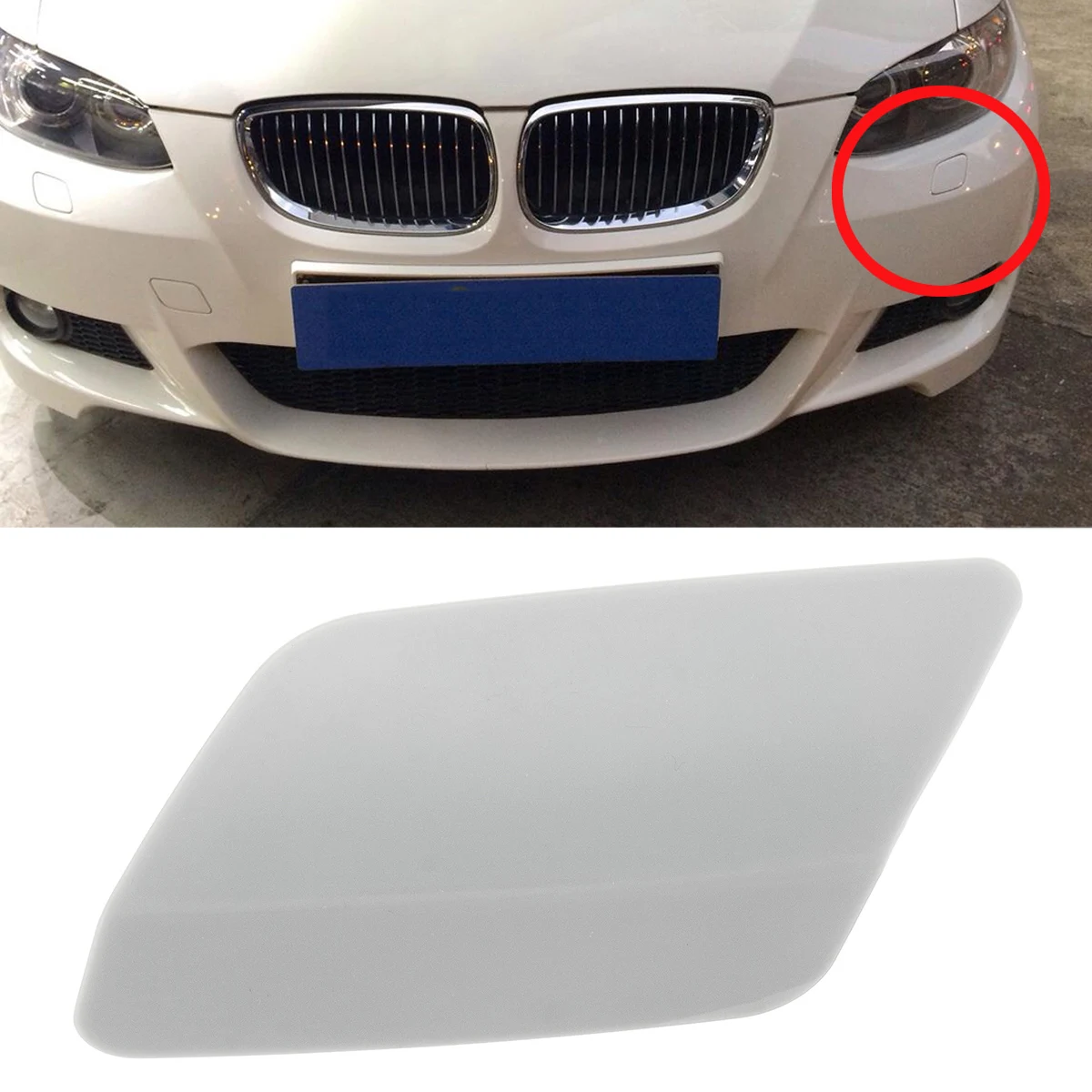 For BMW E92 E93 61677253394 LCI 10 13 Car Front Bumper Headlight Washer Jet Nozzle Cover Cap