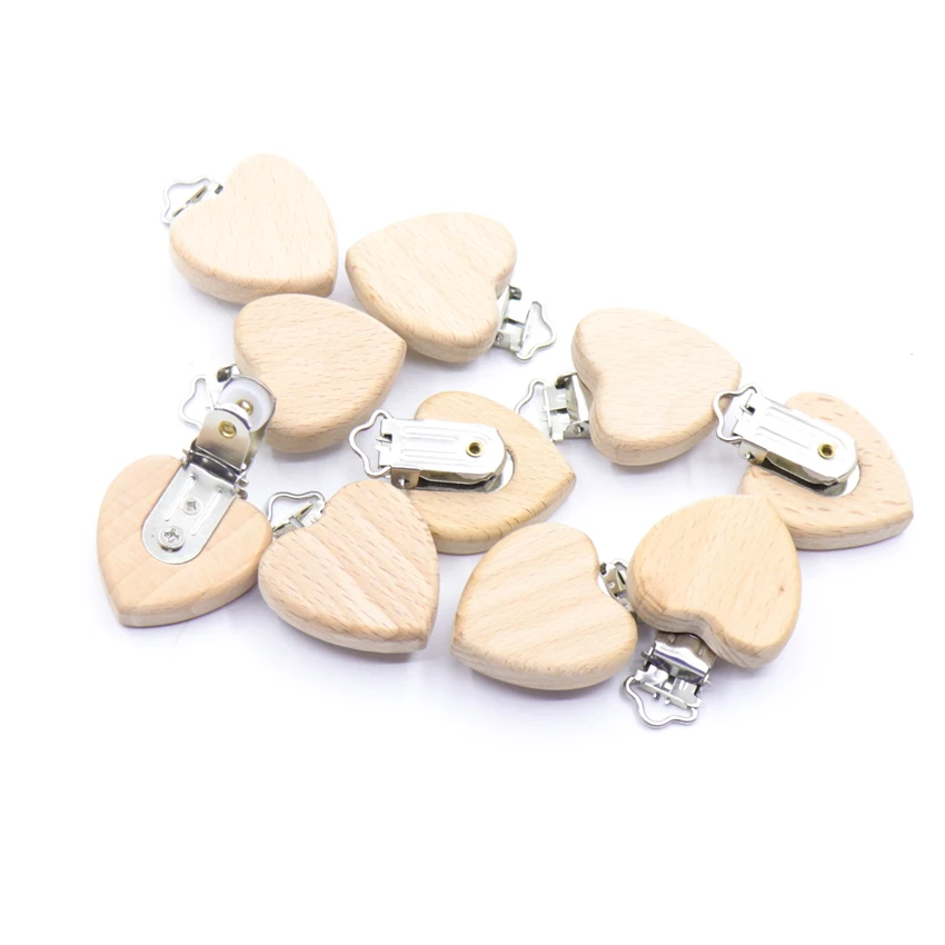 Pacifier Clip 5Pcs/Sets Baby BPA Free Cute Modelling Beech DIY Cartoon Animal Wooden Log Nipple Chain Holder