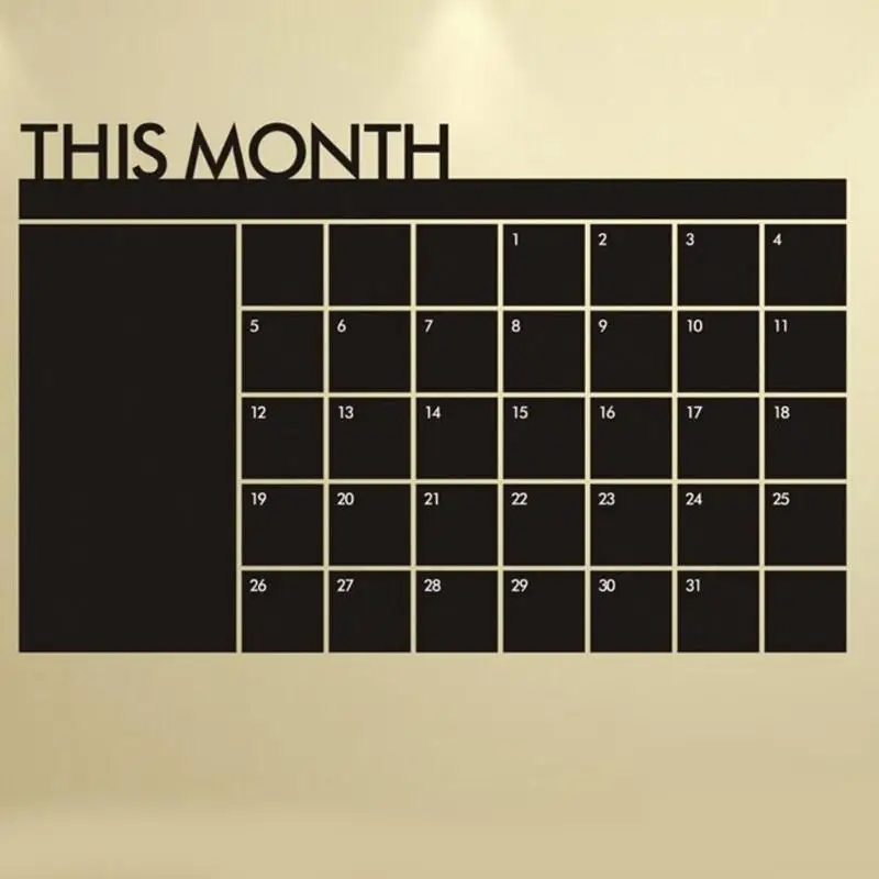 92*60cm Month Calendar Chalkboard Blackboard Removable Planner Wall Stickers Black Board Office School Vinyl Decals Supplies